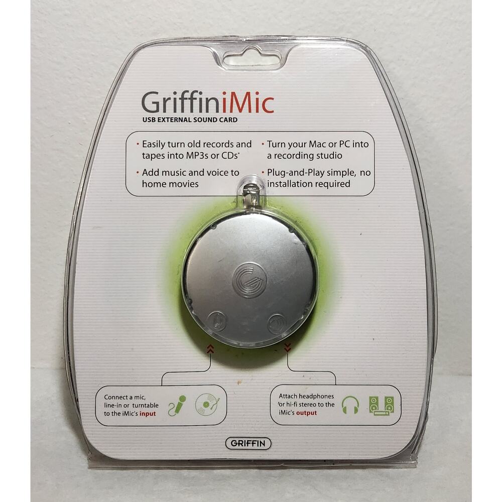 Griffin iMic USB External Sound Card With CD-ROM Drive 2004 Brand New